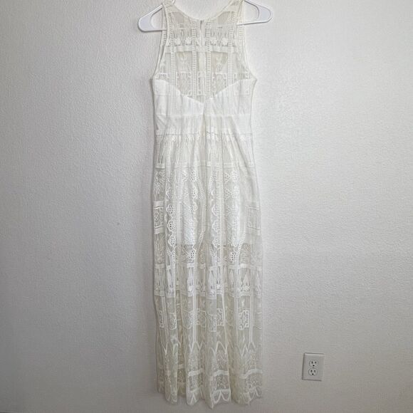 Jen’s Pirate Booty white lace Ile De France maxi dress XS wedding bride a19 - Picture 6 of 9